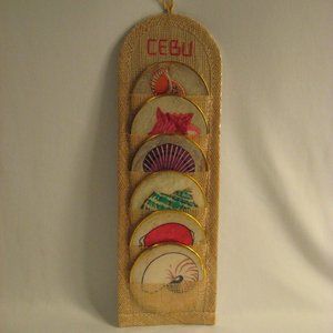 CEBU PHILLIPPINES COASTERS IN WALL HANGER - NIP
